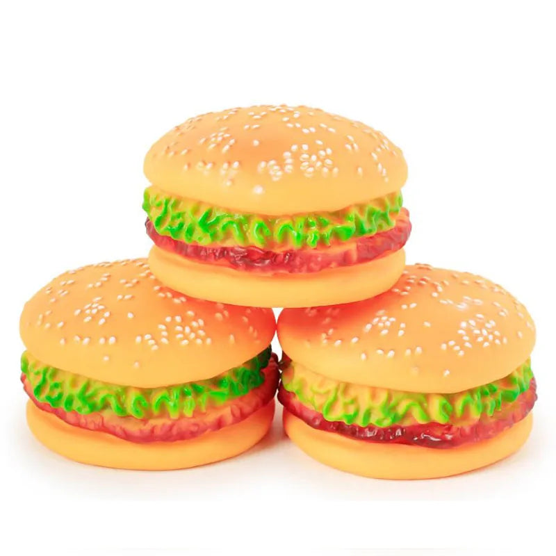 Toys For Dog Simulation Hamburger Shaped Pet Dog Toys Funny Sound Squeak Toy For Dogs Cats Training Playing Chewing fidget toys