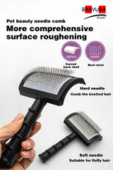 Pet Grooming Curved Brush Cat Dog Brush Comb Shedding Hair Remover Pet Dematting Comb Pet Groomer Pet Store Stainless Steel Pins