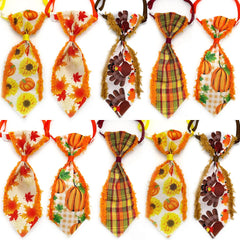 50pcs Fall Pet Supplies Dog Bowties Thanksgiving Dog Bows Small Dog Bowtie Pet Dog Collar Accessoreis Small Dog Collar Grooming