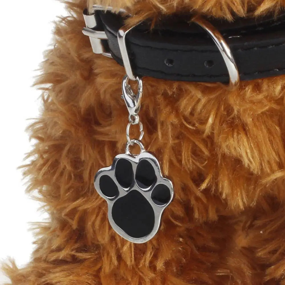 Paw Dog Puppy Cat Anti-Lost ID Name Tags Collar Pendant Charm Pet Accessories Charm For Jewelry Making Glitter Pendant Hanging