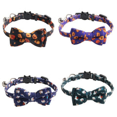 Pet Cat Dog Collar Christmas Snowflake Red Bow Adjustable Pet Bowknot Necktie Collar Stripe and Flag Bow Tie Dropship