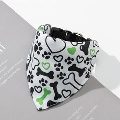 Pet Bandana Triangular Buckle Metal Ring Bow Ties Collar Unisex Fruits Printed Dog Puppy Collar Scarf Bib Pet Supplies