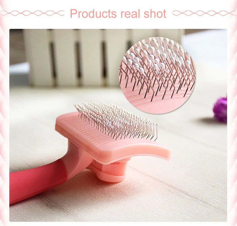 Petio Dog Cat Self Cleaning Comb Pet Hair Remover Brush For Dogs Cats Grooming Tools Pet Dematting Comb Dog Accessories Supplies