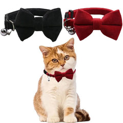 Adjustable Pet Collar With Bell And Stylish Bow Tie, Breakaway Cat Collar, Cat Decoration Necklace, Perfect For Cats And Puppies