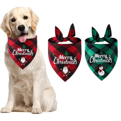 Pet Christmas Triangle Scarf Pet Plaid Printed Scarf Dogs Cats Drool Scarf Pet Scarf Puppy Accessories Pet Supplies Gifts