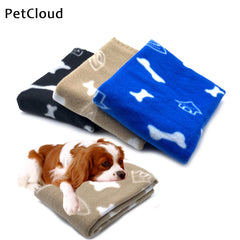 Pet Soft Warm Blanket Microfiber Towel For Dog Bath Puppy Winter Polyester Plush Bone Print Dog Drying Towel Pet Supplies