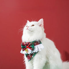 Pet Saliva Towel Dog Cat Bib Bow Tie Bell Collar Saliva Towel Bib Small Dogs and Cats Christmas Products