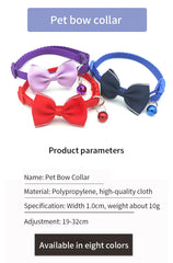 Pet Collars New Pet Bow Bell Collars Cute Cat Collars Pet Supplies Multicolor Adjustable Pet Dressing Tool Pet Accessories