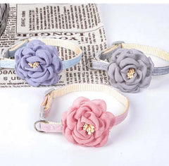 Cat Collar Adjustable Bow Tie Cat Flower Collar Safety Button Tie Necklace Puppy and Cat Gift Pet Accessories Puppy Collar