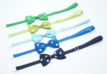 14 Colors Cute Ribbon Dog Bow Ties Puppy Small Dogs Cats Dots Pattern Ties For Collar Handmade Pet Accessories Christmas Gifts