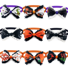 50 Pcs Halloween Pet Dog Ties Pet Dog Necktie for Small Dog Cat Pet Puppy Collar Halloween Dog Bow Ties Holiday Supplies