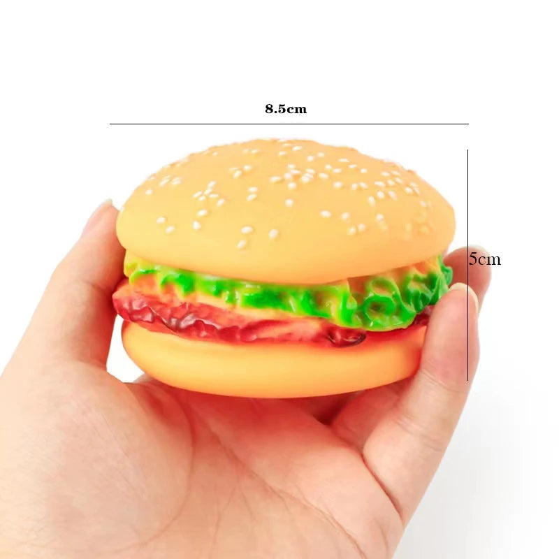 Toys For Dog Simulation Hamburger Shaped Pet Dog Toys Funny Sound Squeak Toy For Dogs Cats Training Playing Chewing fidget toys