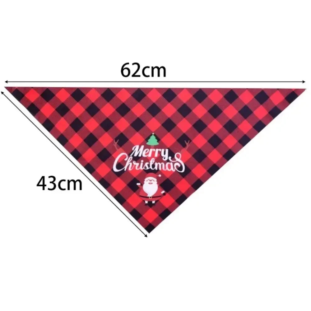 10/1PCS Christmas Pet Bandana Bib Dog Triangular Scarf Collar Cotton Bandanas for Dogs Cats Puppy Xmas Party Saliva Towel Supply