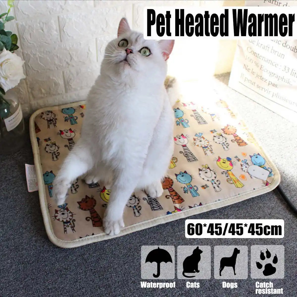 Class 3 Pet Dog Cat Waterproof Electric Heating Pad Body Winter Warmer Mat Bed Blanket Animals Bed Heater Heat Pad  Heated Blank