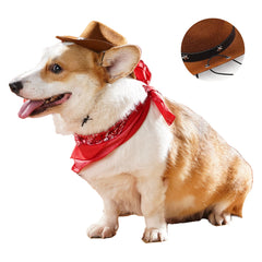 Pet Dog Cowboy Hat Headgear Cat Funny Headwear Adjustable Pet Caps for Small Animal Party Gifts Photography Prop Cosplay Costume