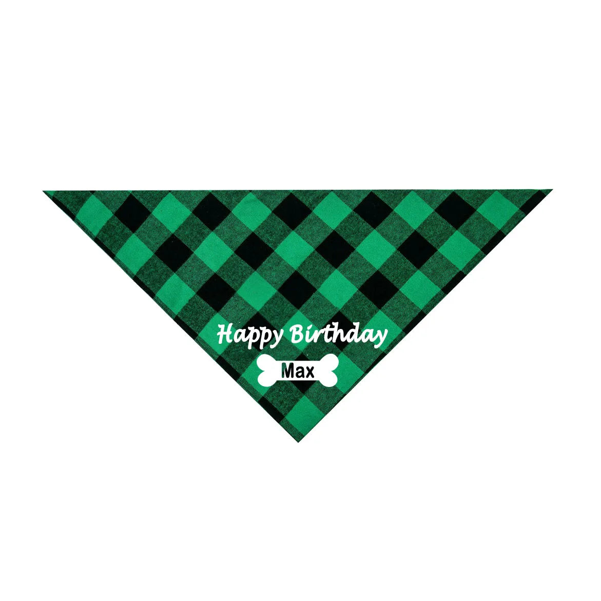 Custom Dog Bandana Happy Birthday Personalized Name Scarf Dog Cat Plaid Triangular Bib Scarf Collar Pet Items Accessories