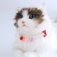 Bow Tie Small Medium Dog Collar Pearl Alloy Adjustable Pet Cat Accessories Ring Bell Floral Letters Neck Collar for York Dogs