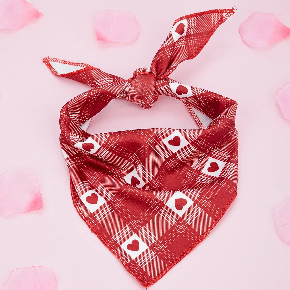 Hearts Valentines Day Bandana for Dogs, Triangle Bibs Pet Scarf for Small Meduim and Large Dogs and Cats