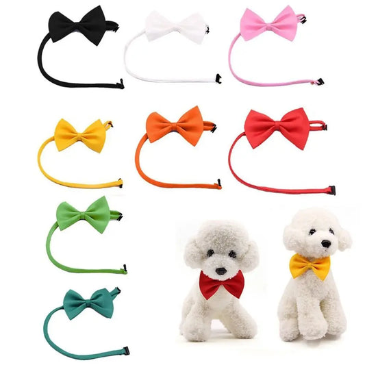 1Pcs Adjustable Dog Cat Bow Tie Puppy Pets Neck Tie Kitten Cat Dog Collar Strap Pet Supplies For Small Medium Dog Cat Accessory