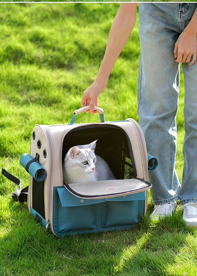 Pet Cat Backpack Portable Small Dogs Outdoor Carrier Cat Travel Bag Foldable Ventilated Design Large Cats Dog Backpack Carrier