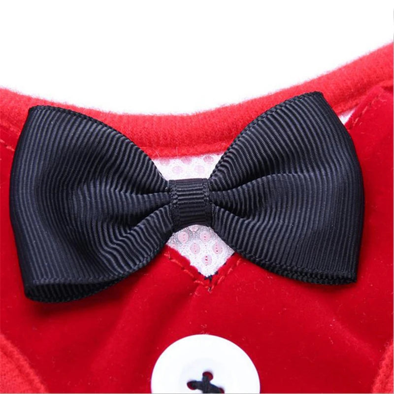 Elegant Bow Dog Collars Necktie Traction Rope Christmas Pet Harness for Small Medium Dogs Cat Chest Strap Dog Accessories Gifts