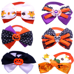 50Pcs Halloween Style Pet Dog Cat Bowties Cute Adjustable Collar Bows for Small Dog Pets Dogs Grooming Accessoires Supplier