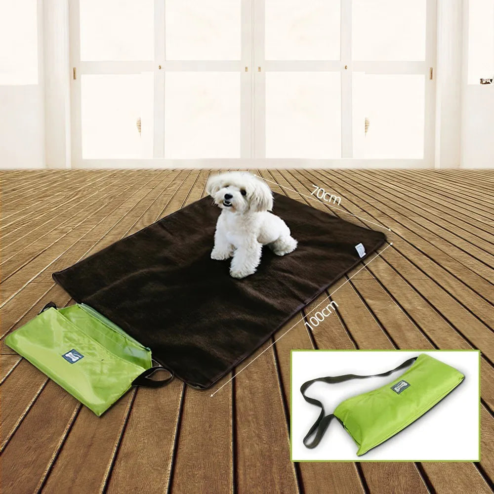 Multi-function folding portable dog outdoor blanket folding pet blanket pad cat carrier bag