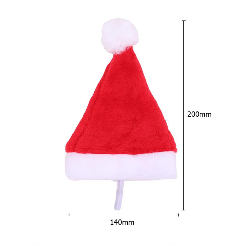 Cute Christmas Cap Pet Cat Dog Santa Claus Hat Christmas Small Plush Santa Hat Noel Navidad Gift Xmas New Year Decorations