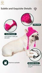 Winter Soft Dog Hats, Warm Pet Dog Knitted Hat, Windproof Knitting Dog Hat