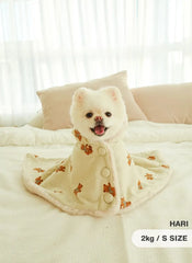 INS Winter Warm Scarf Bear White Rabbit Blanket Clock Pet Dog Warm Mantle Cover Blanket Sleeping Coat Hoodie New Year Gifts