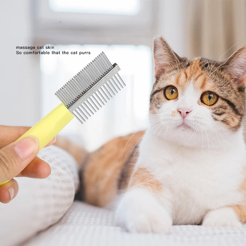 Pet supplies Cat nail clippers comb brush three-piece pet grooming hair-pulling needle comb cat and dog comb brush set