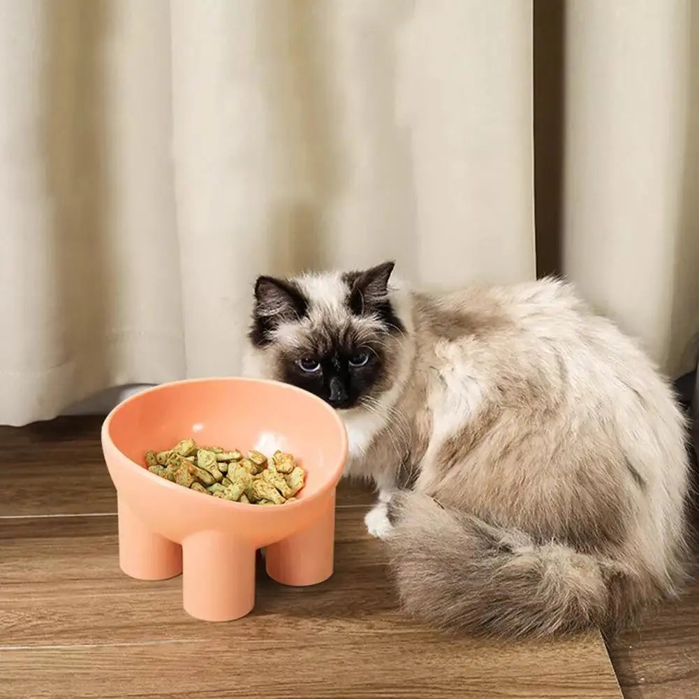 Food Bowl Color Thick Legs High Feet Stable Water 4-color Drop Eat Bowl Pet Food Food Dish Anti Grade Supplies D Z9i6