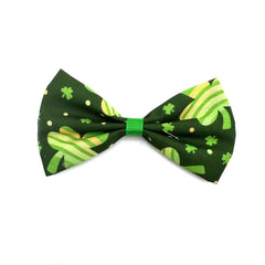 New Style ST Patrick's Day Dog Bow Ties Sliding Dog Bow Tie Cloth Collar Clover Pattern Holiday Accessories Green Pet Bow Tie