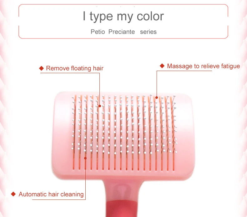 Petio Dog Cat Self Cleaning Comb Pet Hair Remover Brush For Dogs Cats Grooming Tools Pet Dematting Comb Dog Accessories Supplies