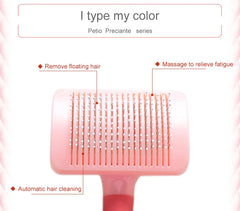 Petio Dog Cat Self Cleaning Comb Pet Hair Remover Brush For Dogs Cats Grooming Tools Pet Dematting Comb Dog Accessories Supplies