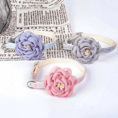 Cat Collar Adjustable Bow Tie Cat Flower Collar Safety Button Tie Necklace Puppy and Cat Gift Pet Accessories Puppy Collar