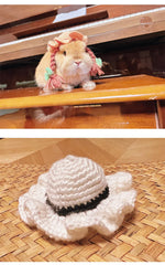 Rabbit Knitted Hat for Pet Rabbit Decorative Bunny Scarf Collar Small Animal Clothes Hat Guinea Pig Stuff Rabbit Pet Accessories