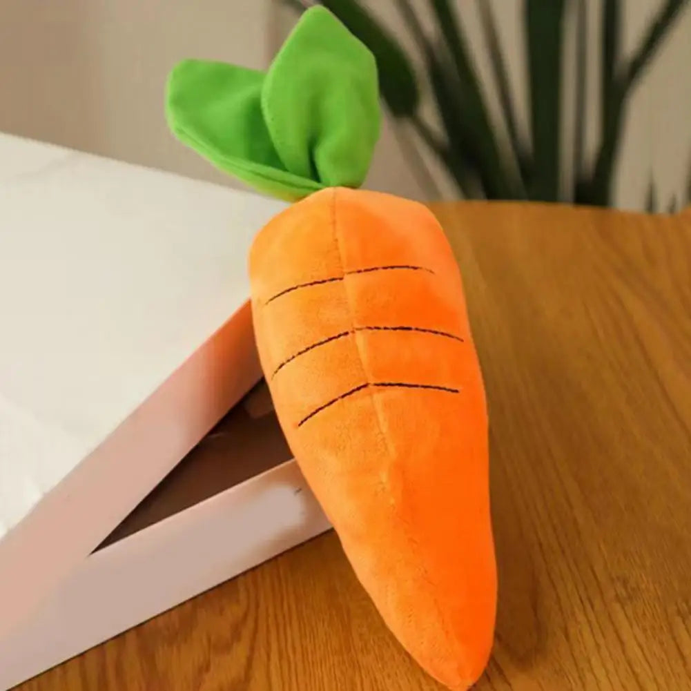 Pet Relaxation Cushion Plush Carrot Dog Toy with Sound for Small Medium Dogs Bite-resistant Pet Chew Toy Comfortable Sleeping