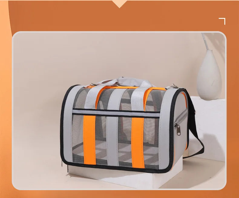 Solid Colour Large Capacity Pet Bag Outdoor Portable Bag Breathable Cute Pet Bag Fashion Foldable Pet Handbag