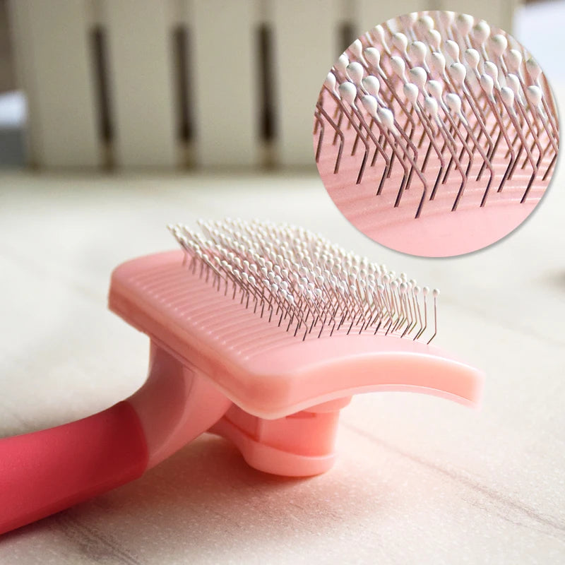 Petio Dog Cat Self Cleaning Comb Pet Hair Remover Brush For Dogs Cats Grooming Tools Pet Dematting Comb Dog Accessories Supplies