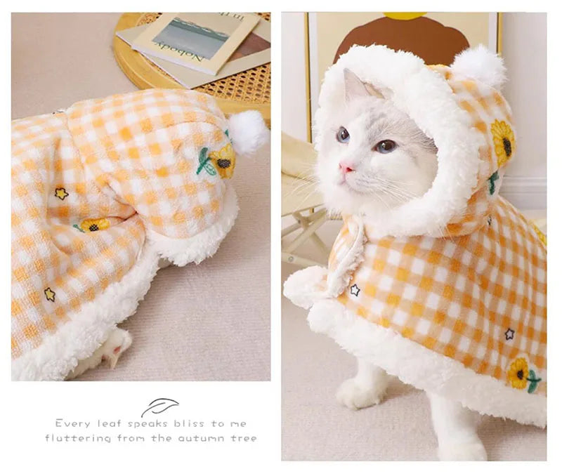 Plush Cloaks for Pets, Dog Clothes, Cat Blanket, Cat Blanket, Warm, Autumn and Winter