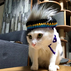 Strange Halloween Party Funny Handmade Crocheted Wool Pet Cat and Dog Hat