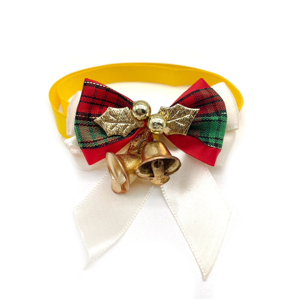 New Christmas Bell Style Pet Dog Cat Bow Ties Xmas Collars for Small Dog Puppy Bowknot Accessories Christmas Grooming Supplies