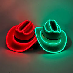 Wireless LED Pet Cowboy Hat Western Luminous Cowboy Costume Accessories for Dogs and Cats, Holiday Pet Glow Party Decoration