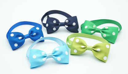 14 Colors Cute Ribbon Dog Bow Ties Puppy Small Dogs Cats Dots Pattern Ties For Collar Handmade Pet Accessories Christmas Gifts