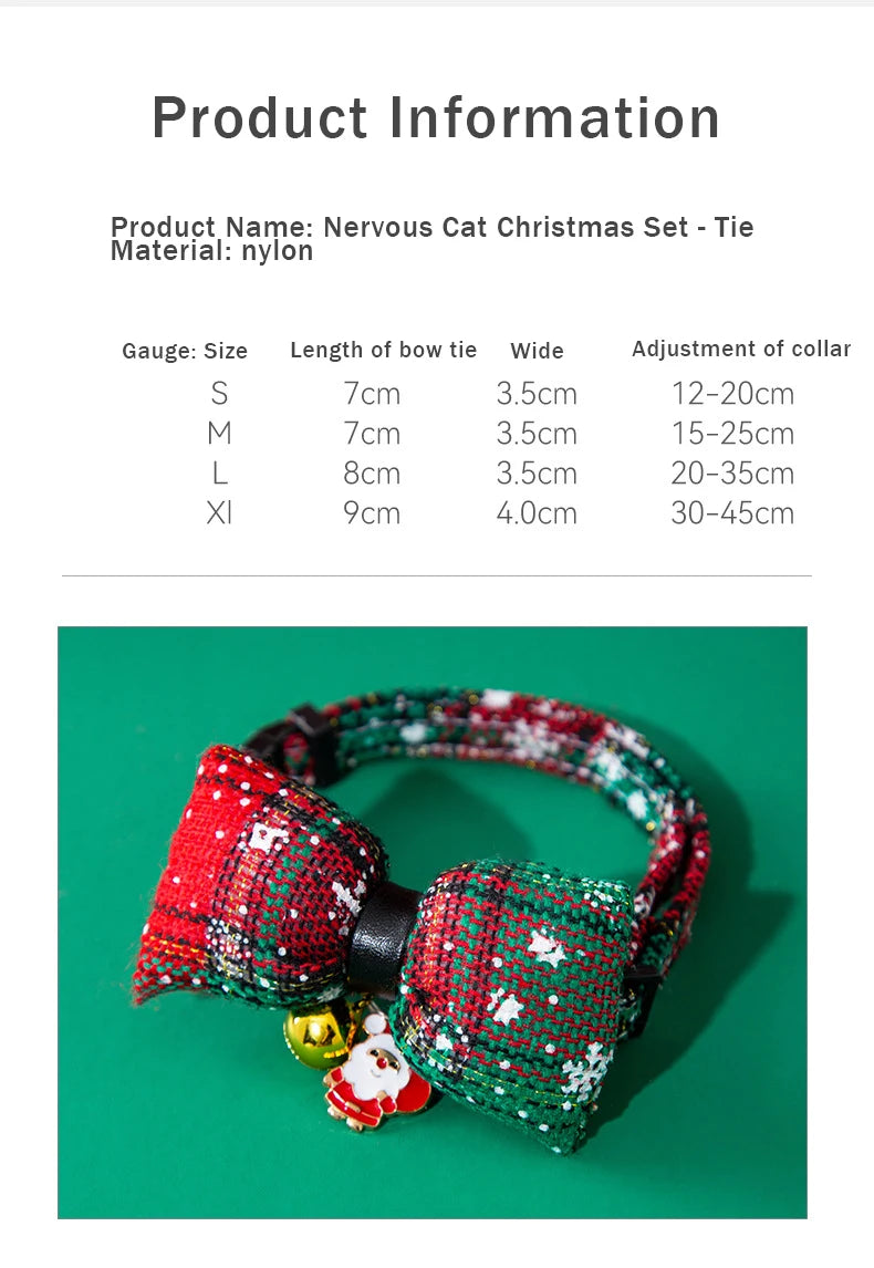 Pet Saliva Towel Dog Cat Bib Bow Tie Bell Collar Saliva Towel Bib Small Dogs and Cats Christmas Products